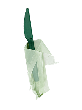 6.5" Heavy Duty Cutlery, Indv. Wrapped Knife, Green, 750-Count Case