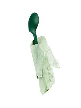 6.5" Heavy Duty Cutlery, Indv. Wrapped Spoon,Green, 750-Count Case