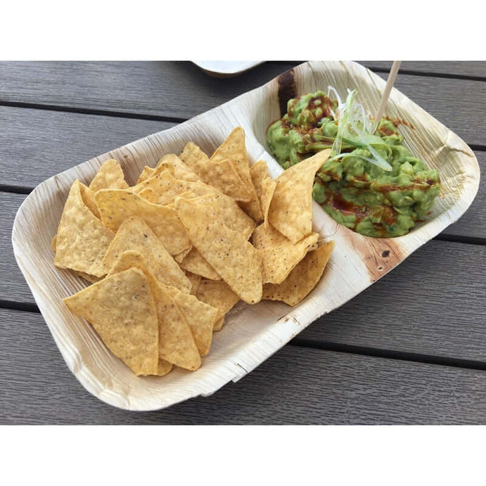 6" X 11" - 2 Compartment Palm Leaf Plates - 12 + 6 oz - 200 pcs