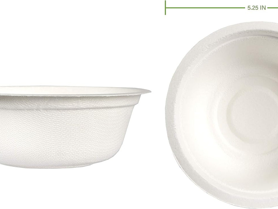 Eco-Rootz 12 Oz Molded Fiber Round Bowl, 500 Count Case - packaging view