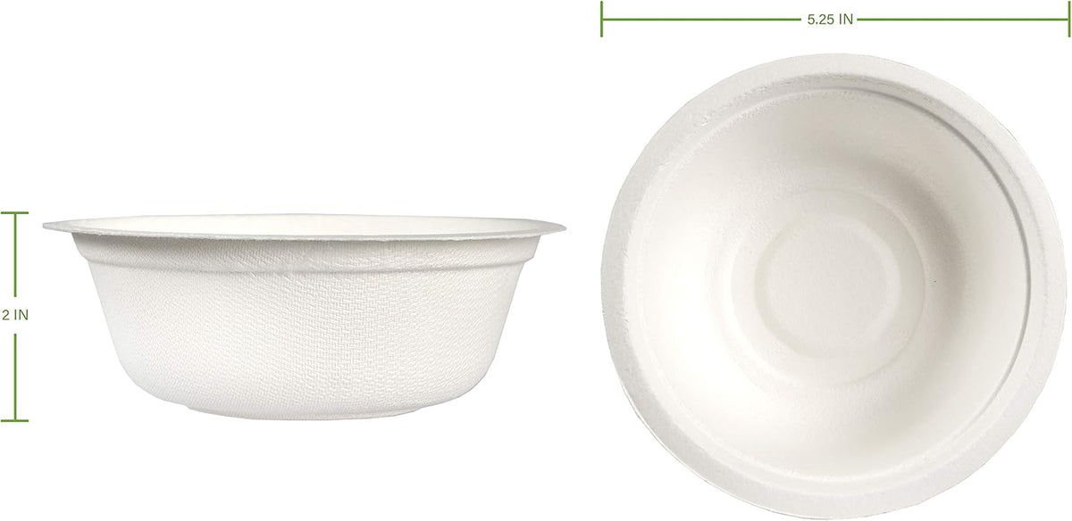 Eco-Rootz 12 Oz Molded Fiber Round Bowl, 500 Count Case - packaging view