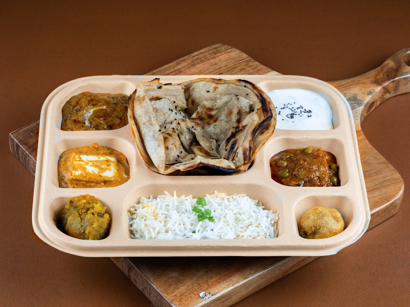 Chappan 8CP Sugarcane Bagasse Disposable Meal Plate,500 Count