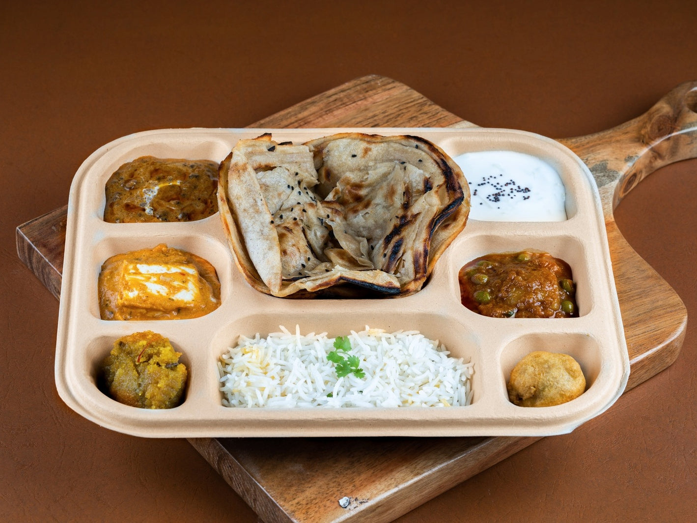 Chappan 8CP Sugarcane Bagasse Disposable Meal Plate,500 Count