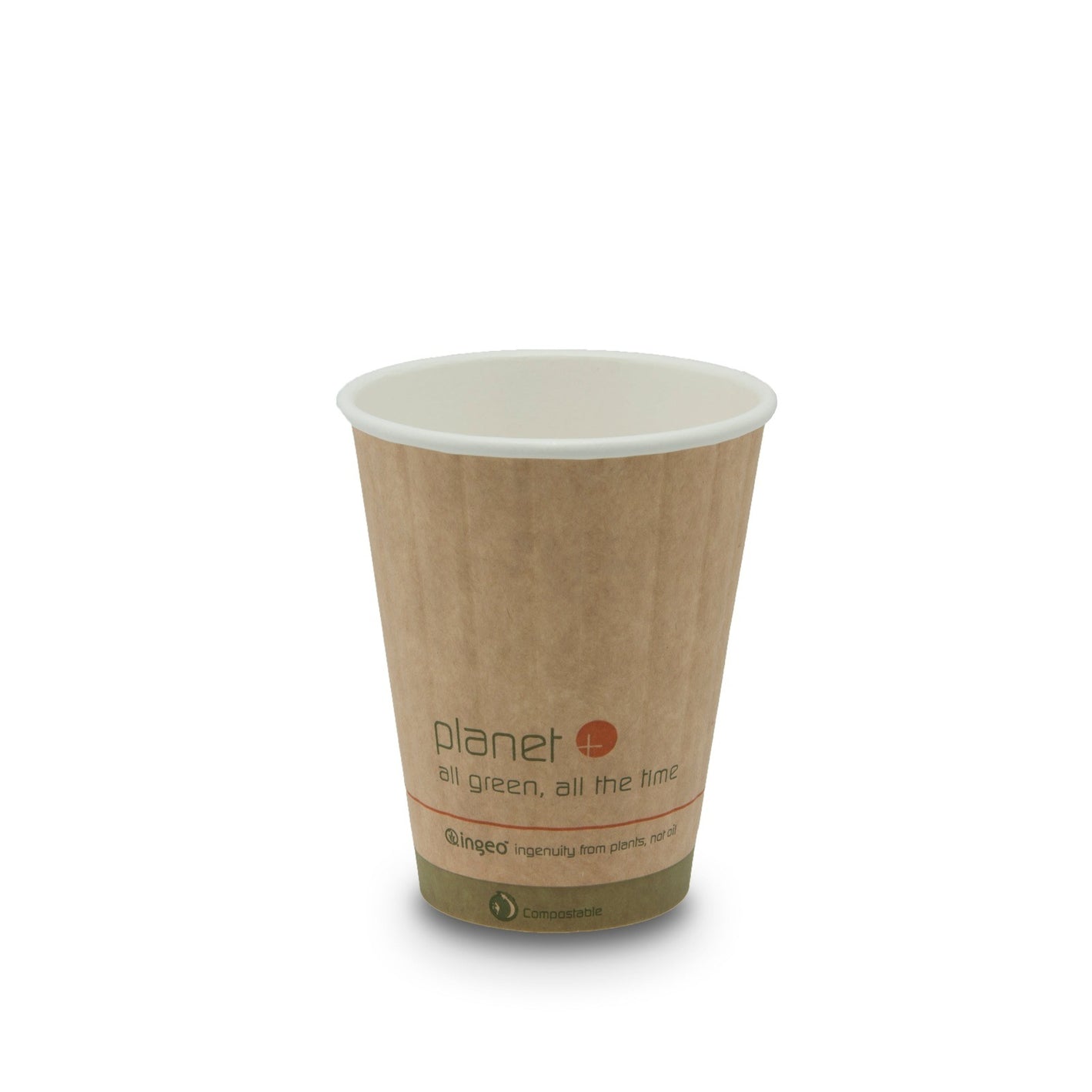 Compostable Double-Wall Paper Hot Cups, PLA-Lined, 8 oz to 20 oz