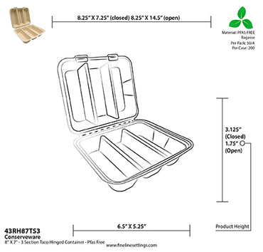 8x7-3-compartment-bagasse-taco-container-dimensions