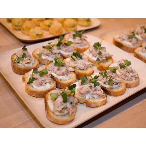 9" X 9" Palm Leaf Square Plates - 300 pcs