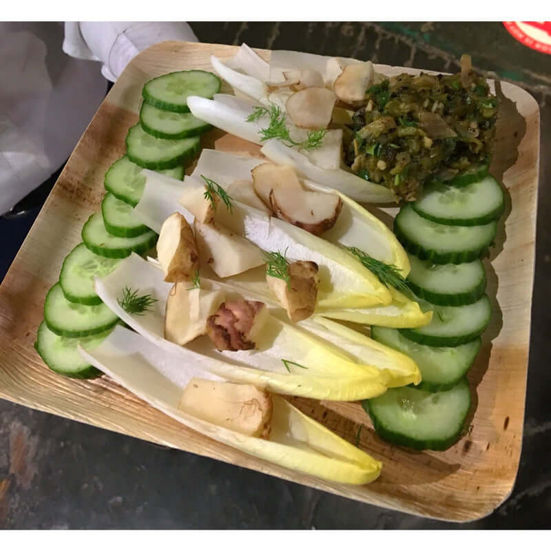 9" X 9" Palm Leaf Square Plates - 300 pcs