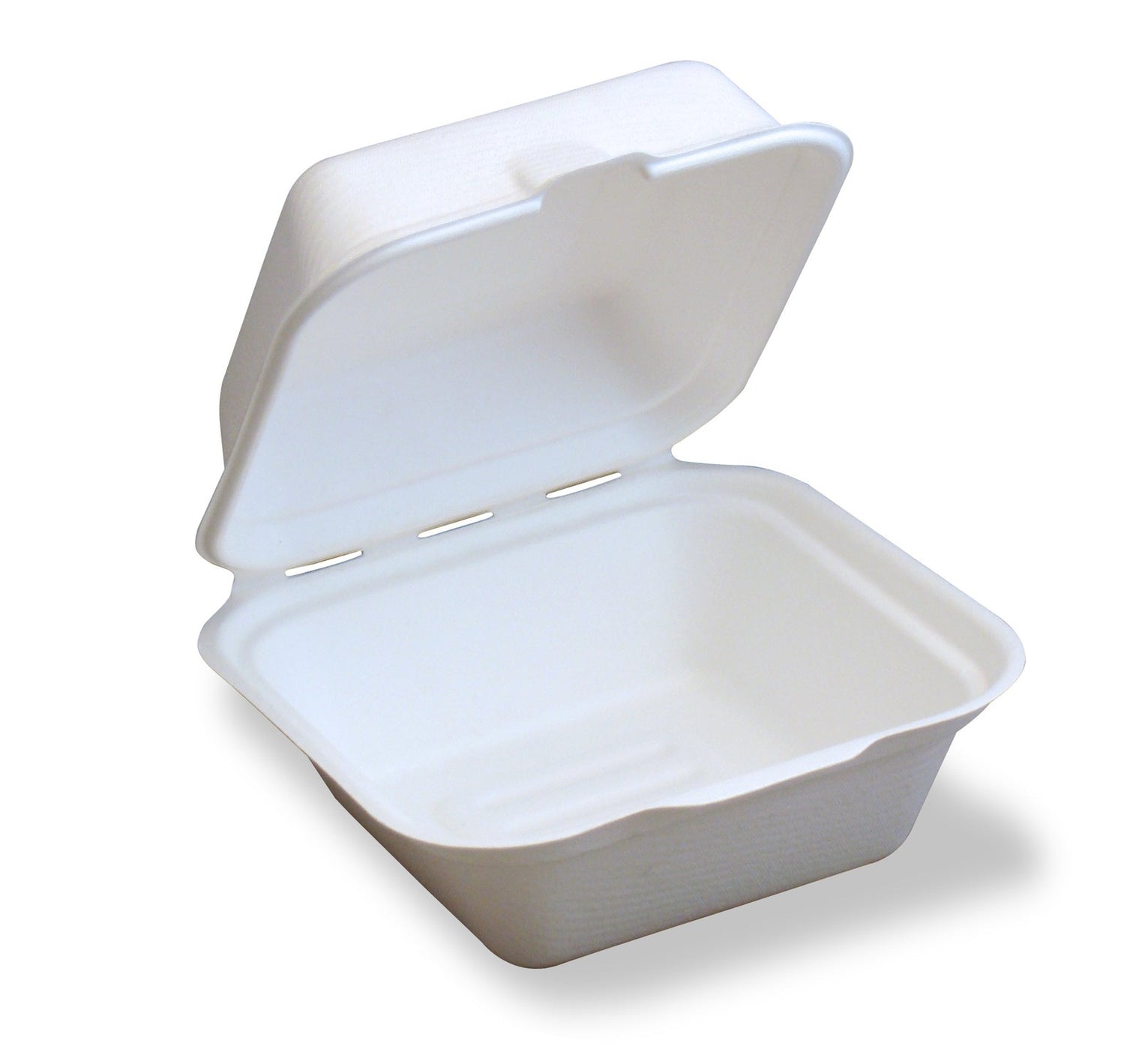 Eco-Rootz 6x6 Inch Molded Fiber Hinged Conatainer Clamshell , 250 Count Case