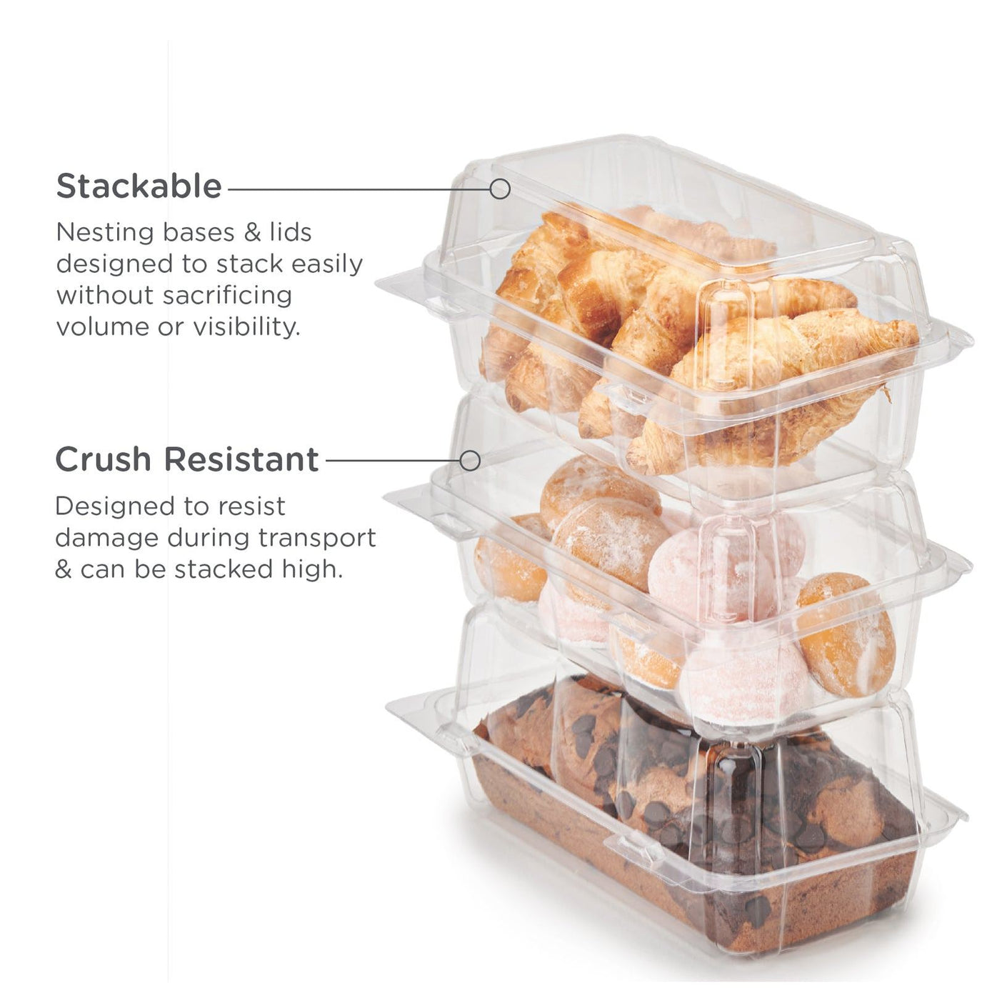 48 oz. Center Seal Multi-purpose Package, Crystal Clear, PLA, 275/Case