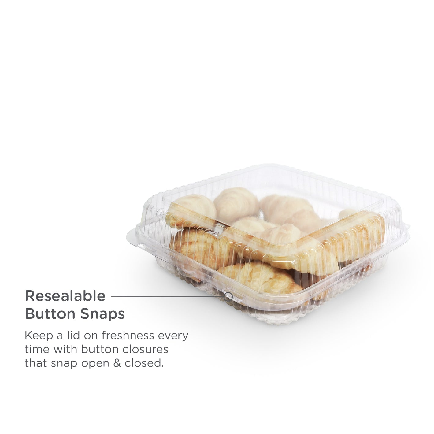 Square 80 oz. Center Seal Multi-purpose Package, Crystal Clear, PLA, 175/Case