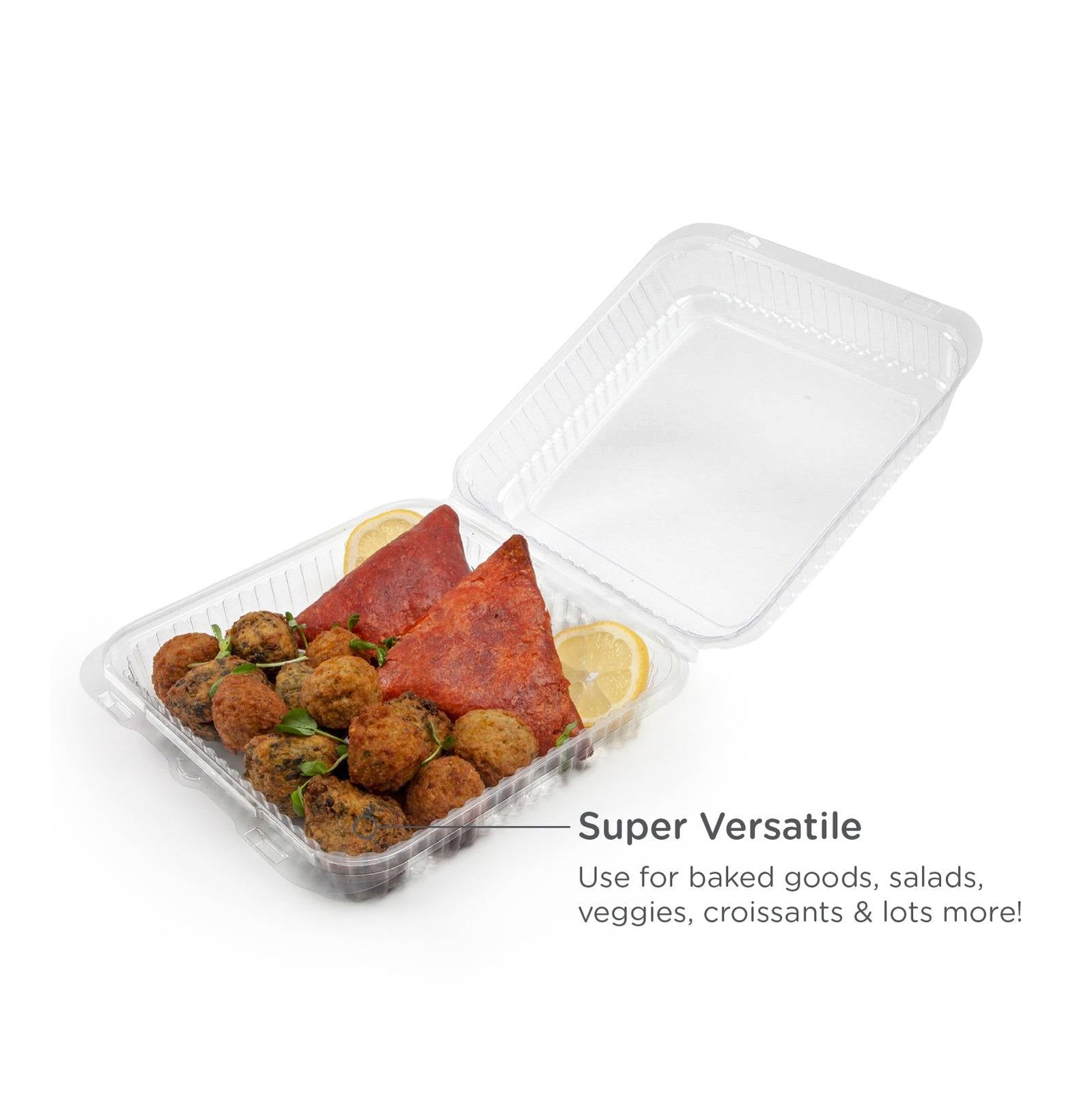 Square 80 oz. Center Seal Multi-purpose Package, Crystal Clear, PLA, 175/Case