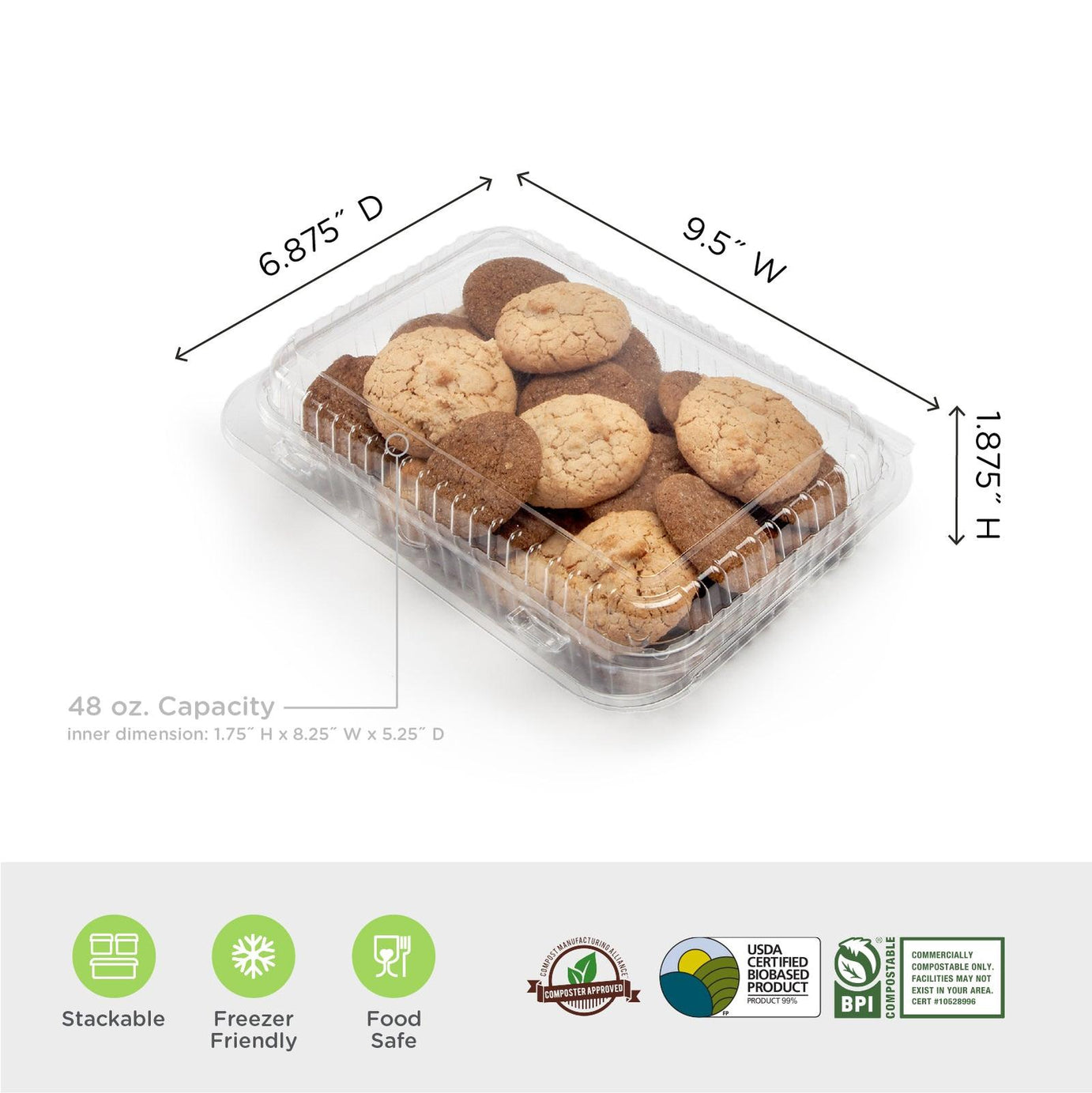 48 oz. Lowrider Center Seal Multi-purpose Package , Crystal Clear, PLA, 184/Case