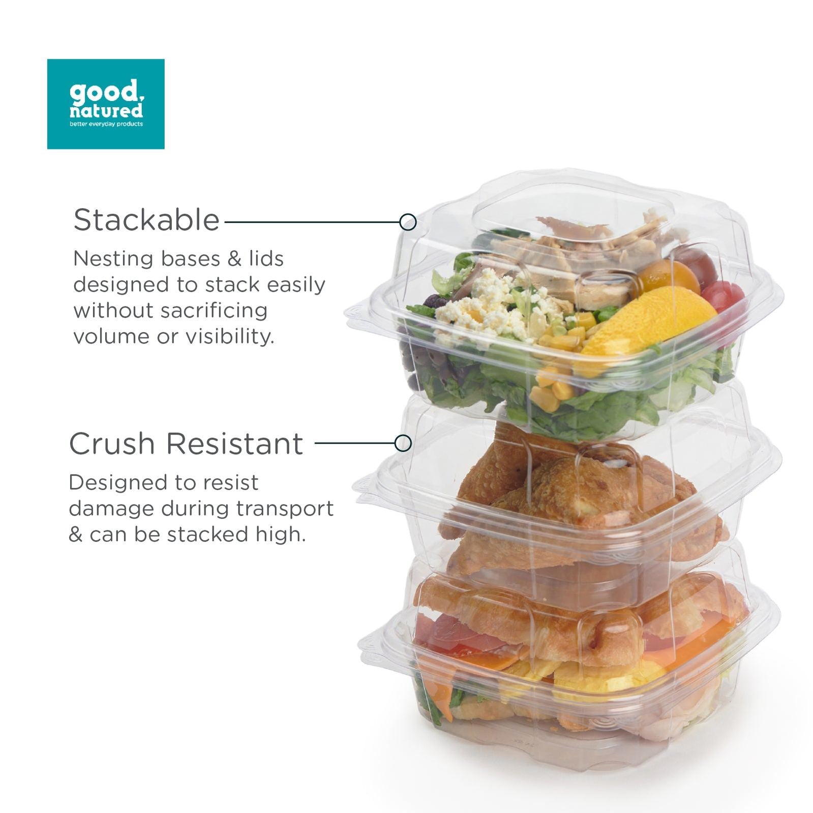 6x6x3” Center Seal Multi-purpose Package, Crystal Clear, PLA, 230/Case