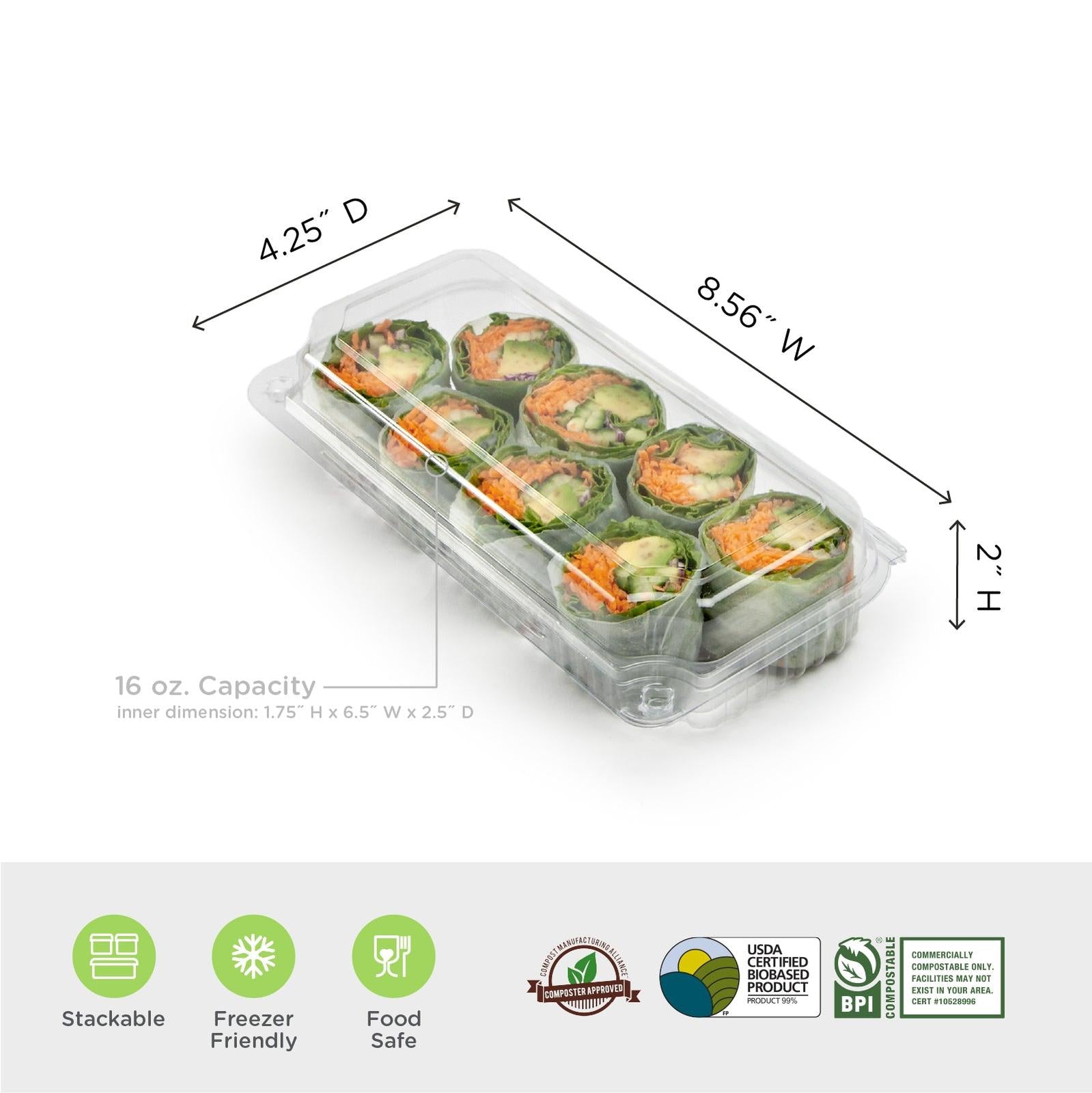 16 oz. Lowrider Center Seal Multi-purpose Package, Crystal Clear, PLA, 300/Case
