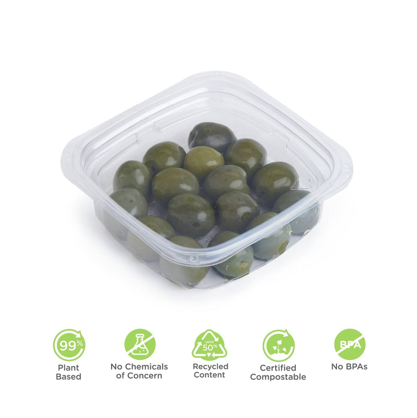 8 oz. Deli Container, Crystal Clear, PLA, 675/Case