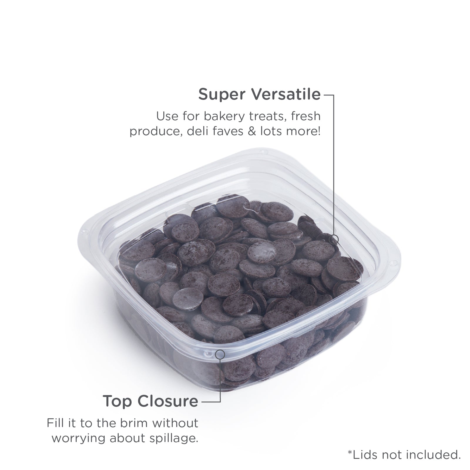 8 oz. Deli Container, Crystal Clear, PLA, 675/Case