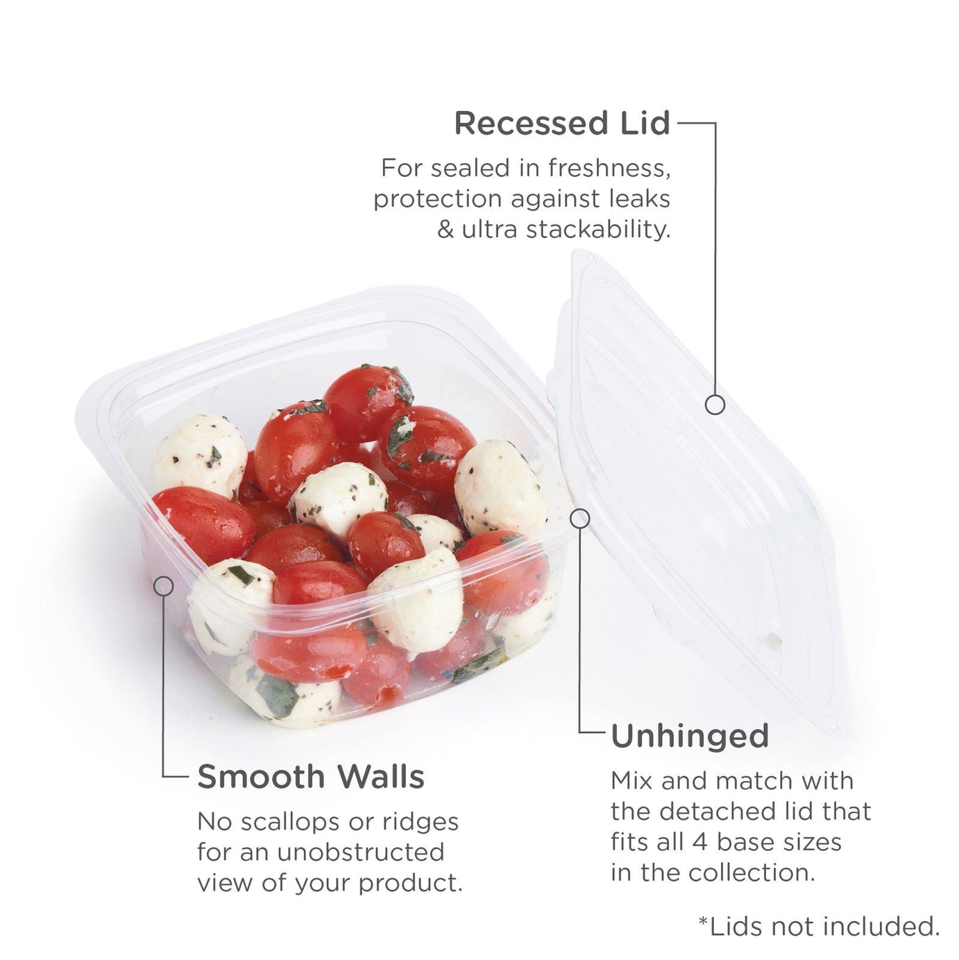 12 oz. Deli Container, Crystal Clear, PLA, 675/Case