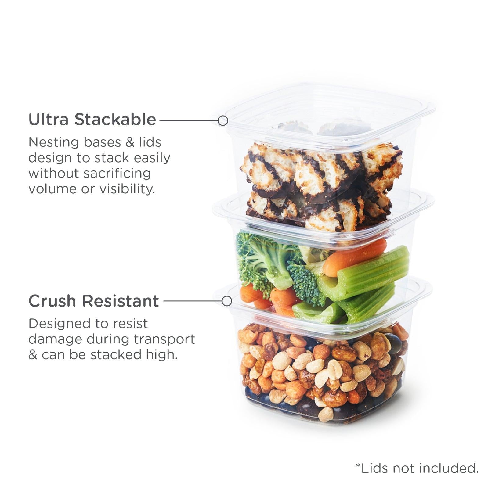 16 oz. Deli Container, Crystal Clear, PLA, 675/Case