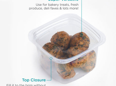 24 oz. Deli Container, Crystal Clear, PLA, 675/Case