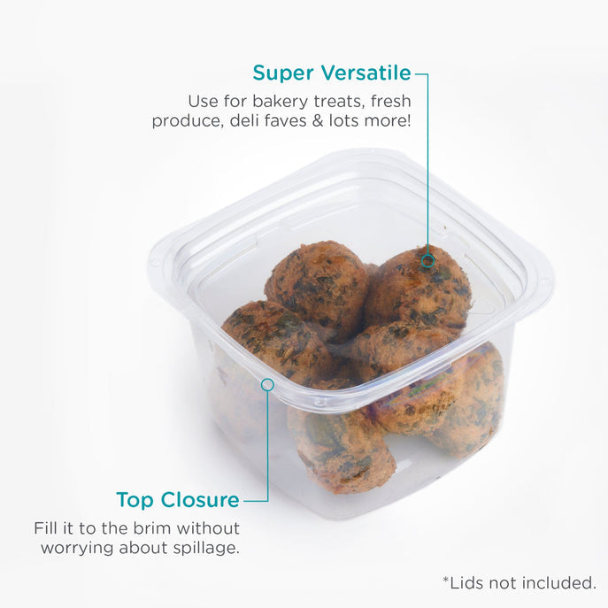 24 oz. Deli Container, Crystal Clear, PLA, 675/Case