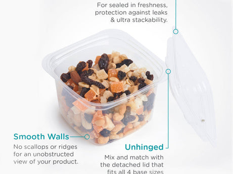 24 oz. Deli Container, Crystal Clear, PLA, 675/Case