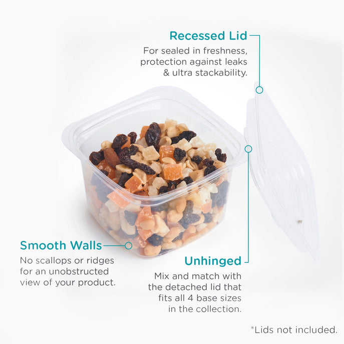 24 oz. Deli Container, Crystal Clear, PLA, 675/Case