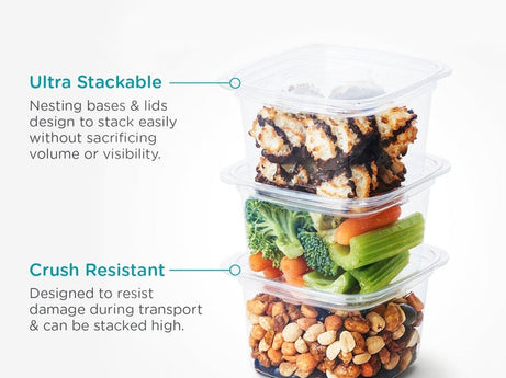 24 oz. Deli Container, Crystal Clear, PLA, 675/Case