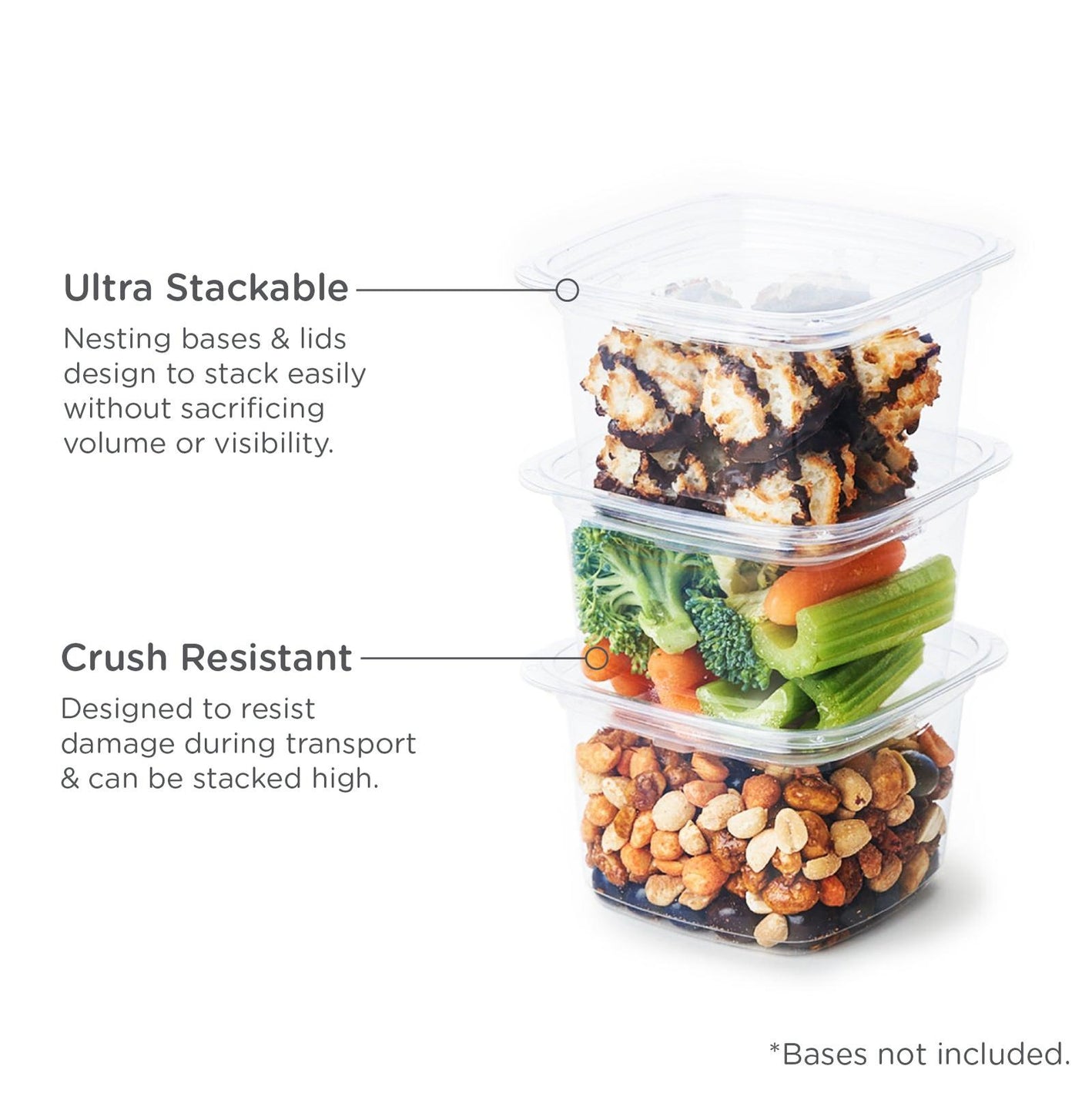 Lid for 8, 12, 16 and 24 oz. Deli Containers, Crystal Clear, PLA, 675/Case