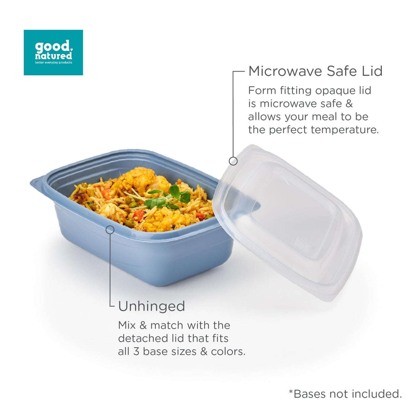 Microwavable Lid for 16, 24 & 32 oz. GoodToGo™ Containers, Mist, CPLA, 450/Case