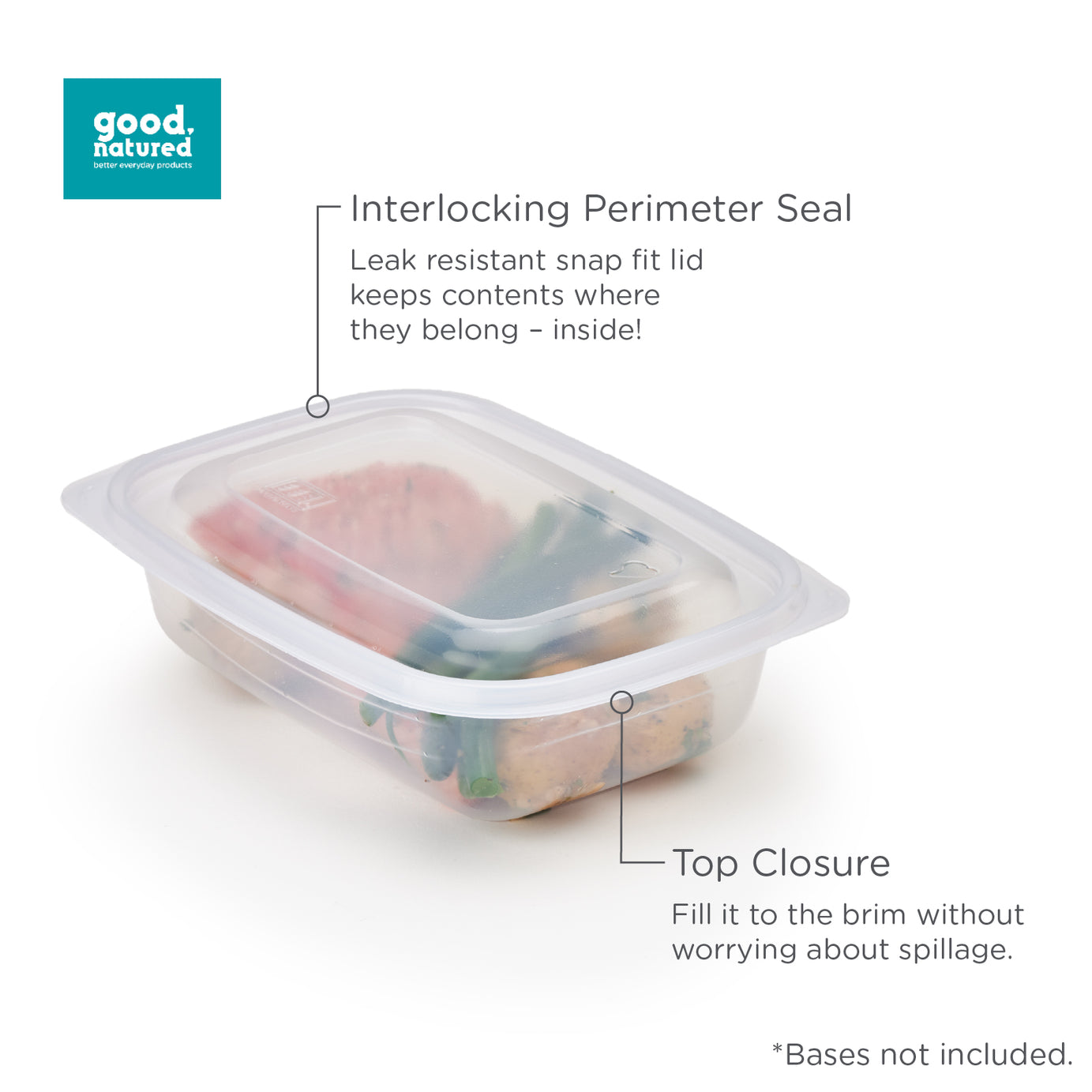 Microwavable Lid for 16, 24 & 32 oz. GoodToGo™ Containers, Mist, CPLA, 450/Case