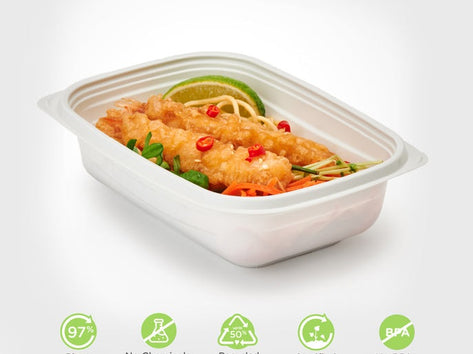24 oz. GoodToGo™ Microwavable Container, Stone, CPLA, 450/Case