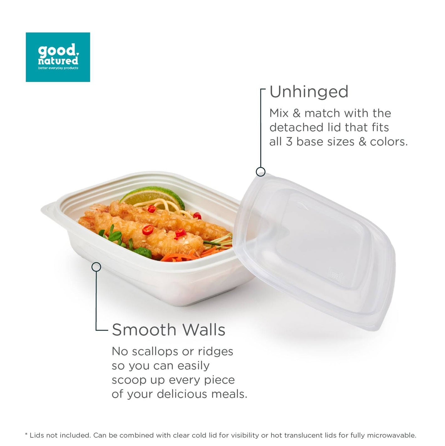 24 oz. GoodToGo™ Microwavable Container, Stone, CPLA, 450/Case
