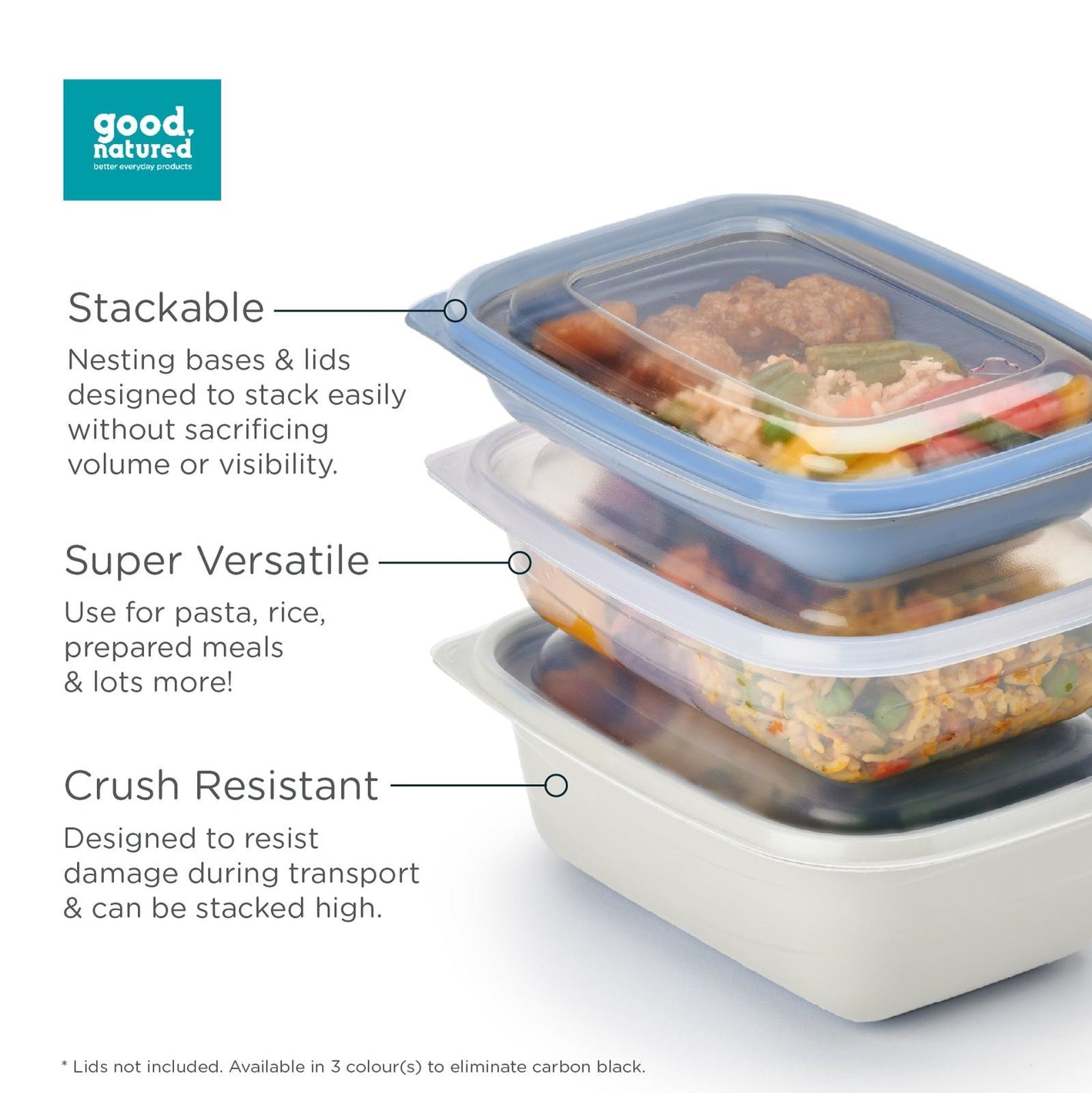 24 oz. GoodToGo™ Microwavable Container, Stone, CPLA, 450/Case
