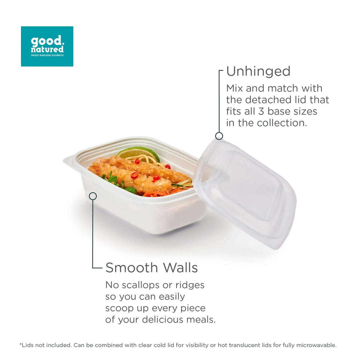 32 oz. GoodToGo™ Microwavable Container, Stone, CPLA, 450/Case