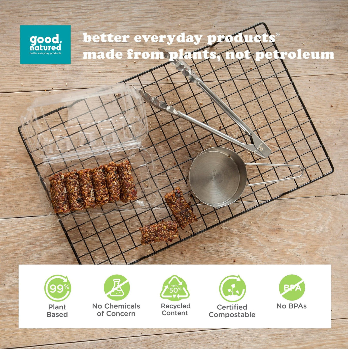 Single Row 6-pack 2.75" Cookie & Bar Tiered Display Package, Crystal Clear, PLA, 275/Case