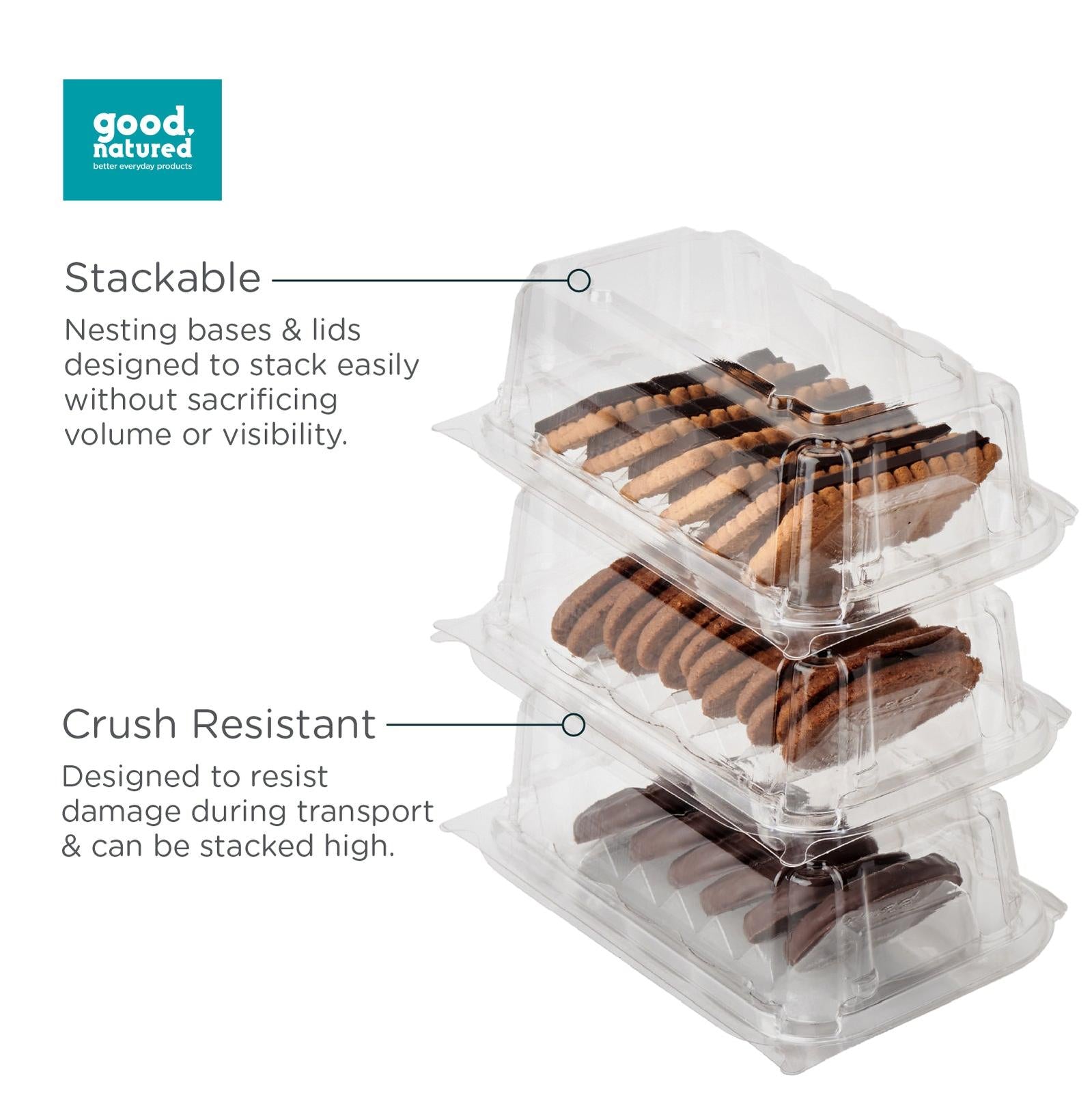 Single Row 6-pack 2.75" Cookie & Bar Tiered Display Package, Crystal Clear, PLA, 275/Case