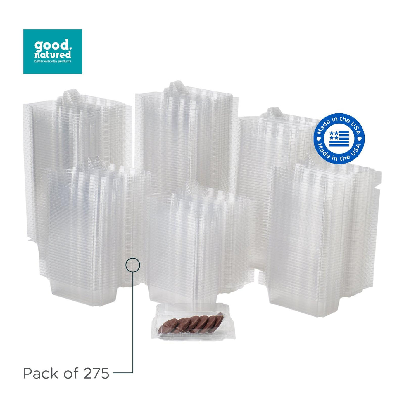 Single Row 6-pack 2.75" Cookie & Bar Tiered Display Package, Crystal Clear, PLA, 275/Case