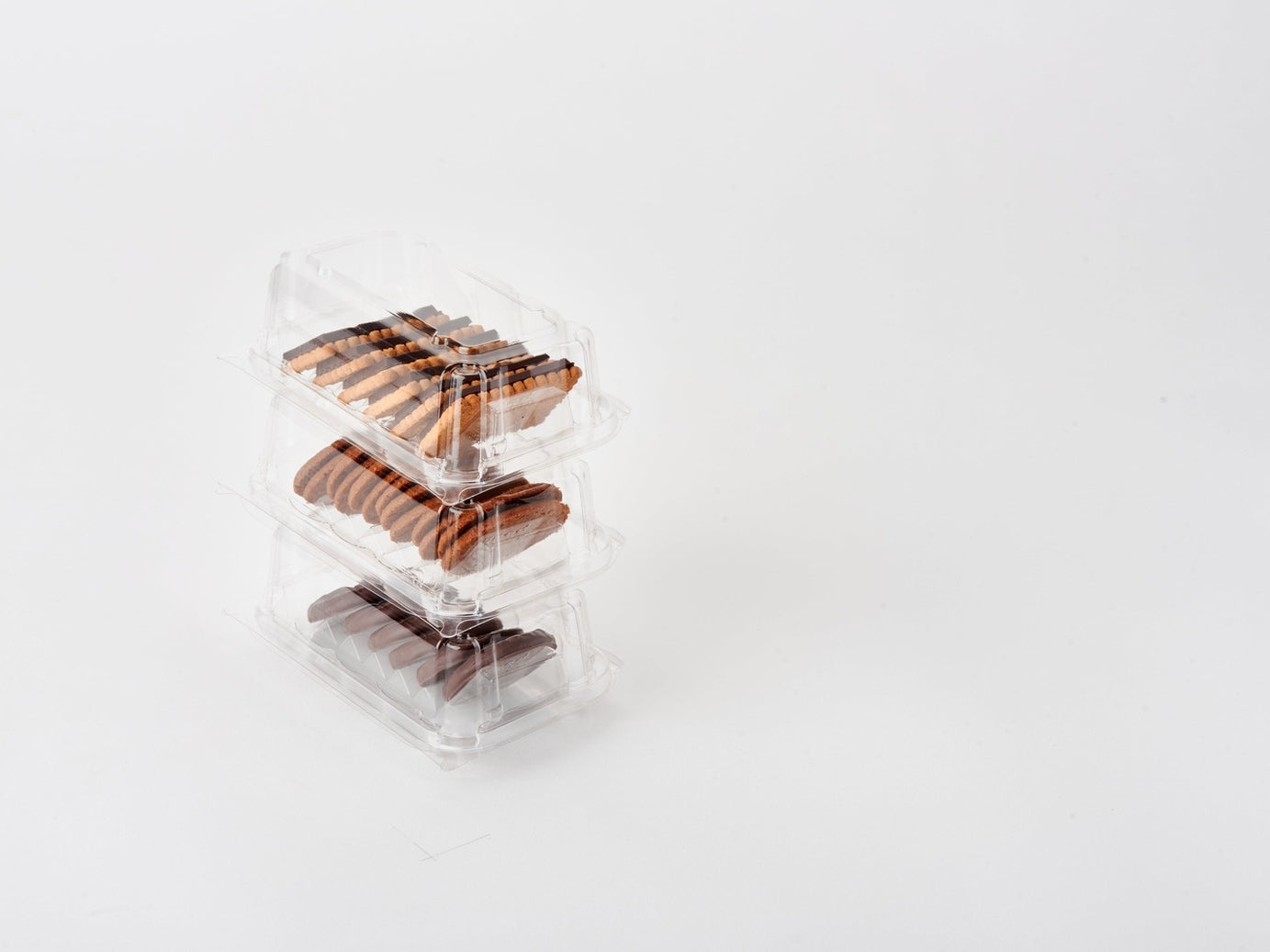 Single Row 6-pack 2.75" Cookie & Bar Tiered Display Package, Crystal Clear, PLA, 275/Case