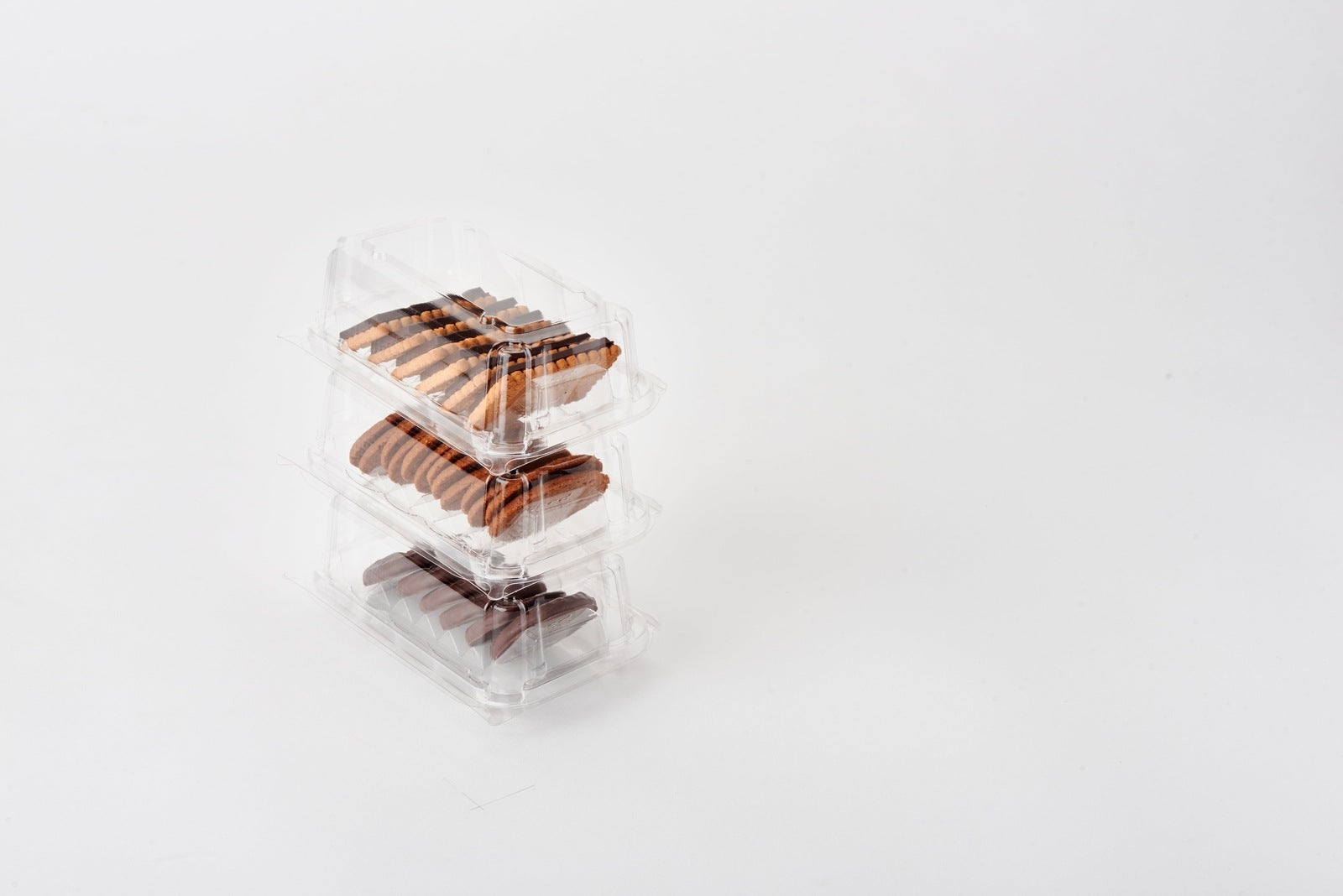 Single Row 6-pack 2.75" Cookie & Bar Tiered Display Package, Crystal Clear, PLA, 275/Case