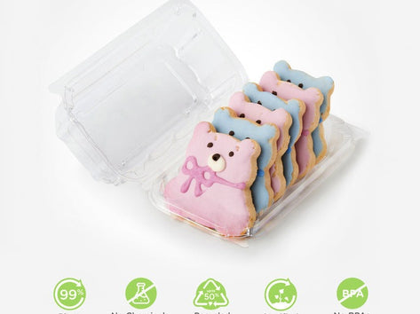 Single Row 6-pack 2.75" Cookie & Bar Tiered Display Package, Crystal Clear, PLA, 275/Case