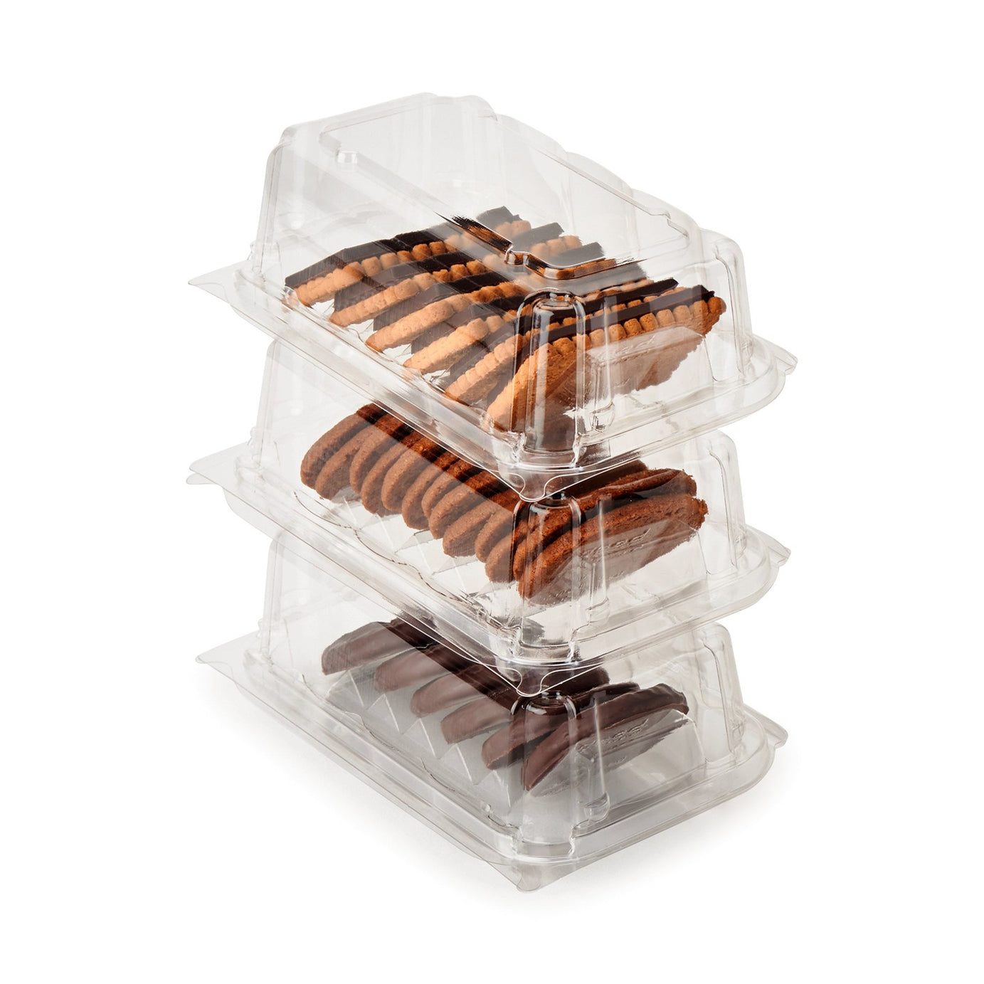 Single Row 6-pack 2.75" Cookie & Bar Tiered Display Package, Crystal Clear, PLA, 275/Case