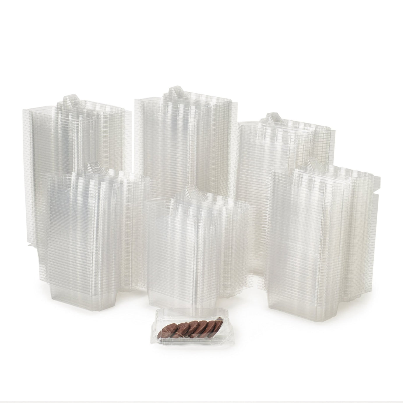 Single Row 6-pack 2.75" Cookie & Bar Tiered Display Package, Crystal Clear, PLA, 275/Case