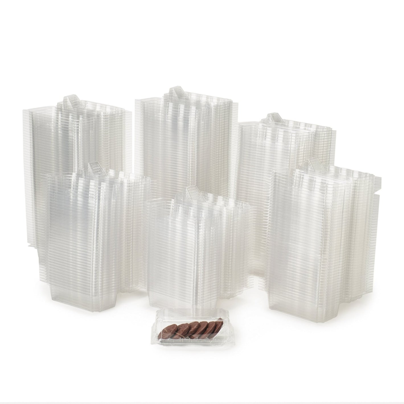 Single Row 6-pack 2.75" Cookie & Bar Tiered Display Package, Crystal Clear, PLA, 275/Case