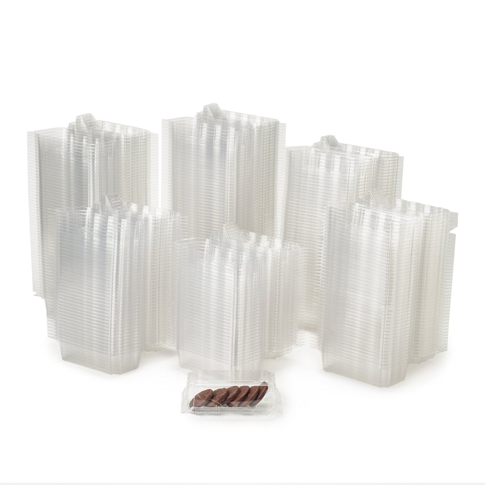 Single Row 6-pack 2.75" Cookie & Bar Tiered Display Package, Crystal Clear, PLA, 275/Case