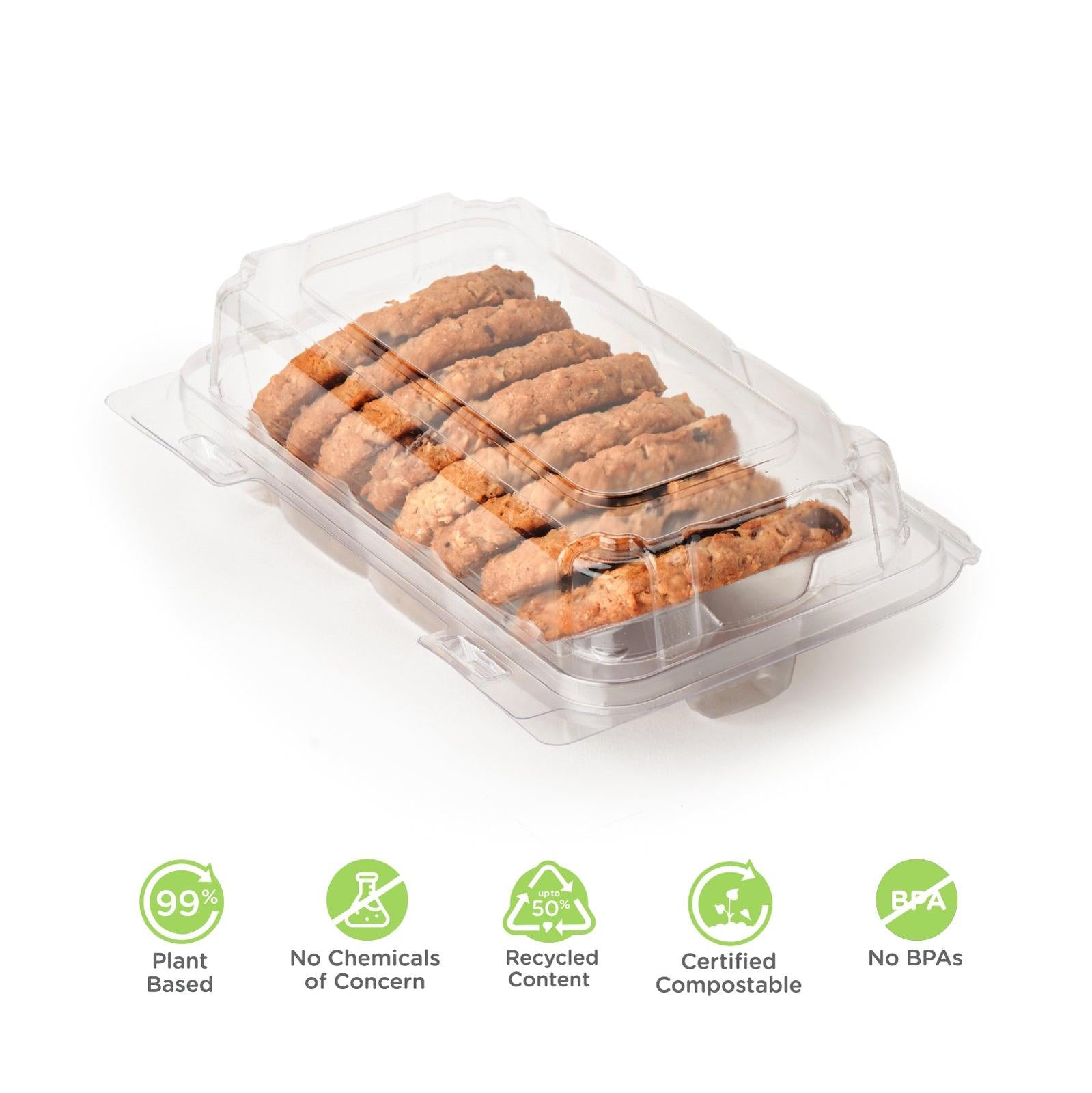 Single Row 3" Cookie, Donut & Sliced Loaf Angled Display Package , Crystal Clear, PLA, 275/Case