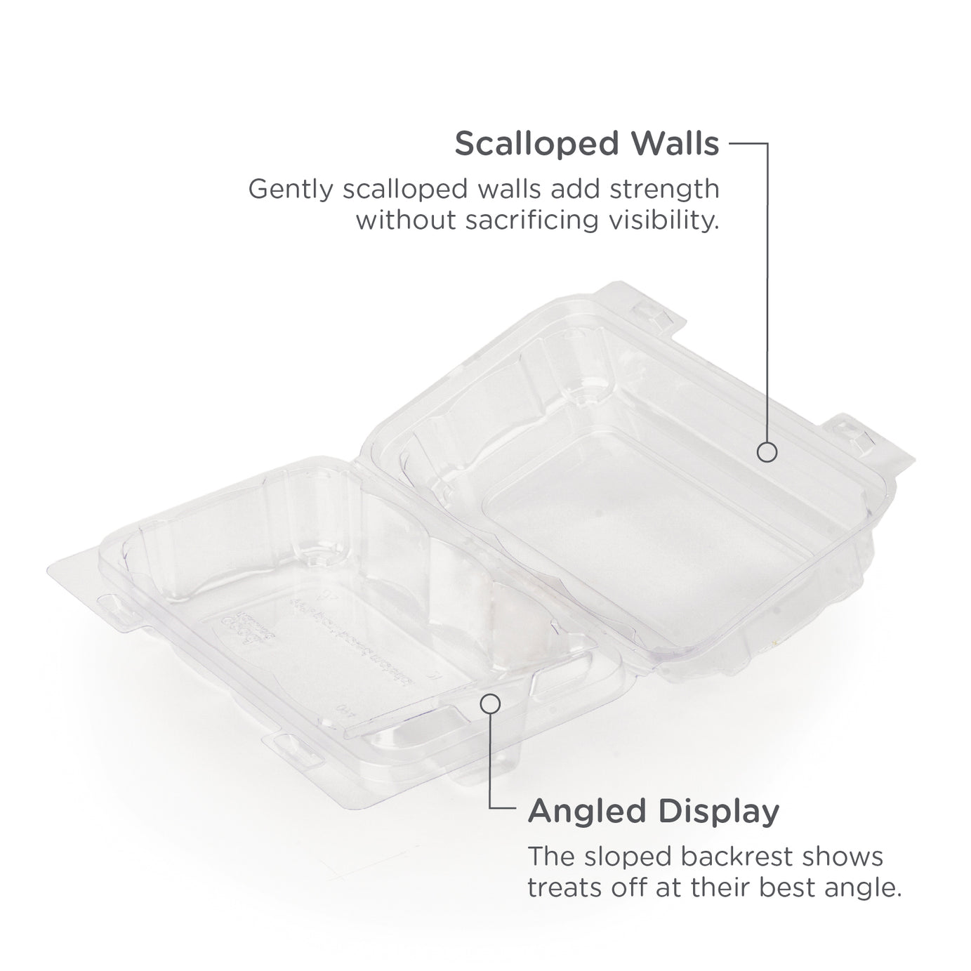 Single Row 3" Cookie, Donut & Sliced Loaf Angled Display Package , Crystal Clear, PLA, 275/Case