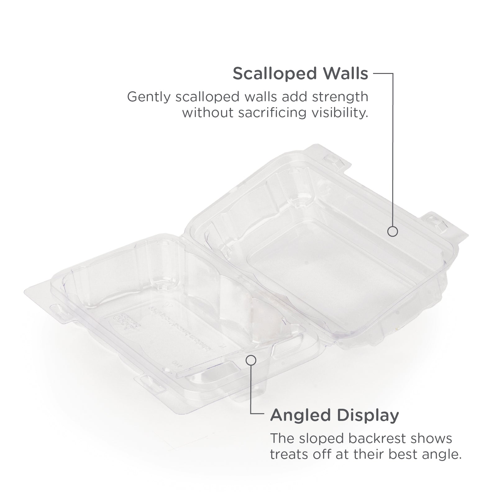Single Row 3" Cookie, Donut & Sliced Loaf Angled Display Package , Crystal Clear, PLA, 275/Case