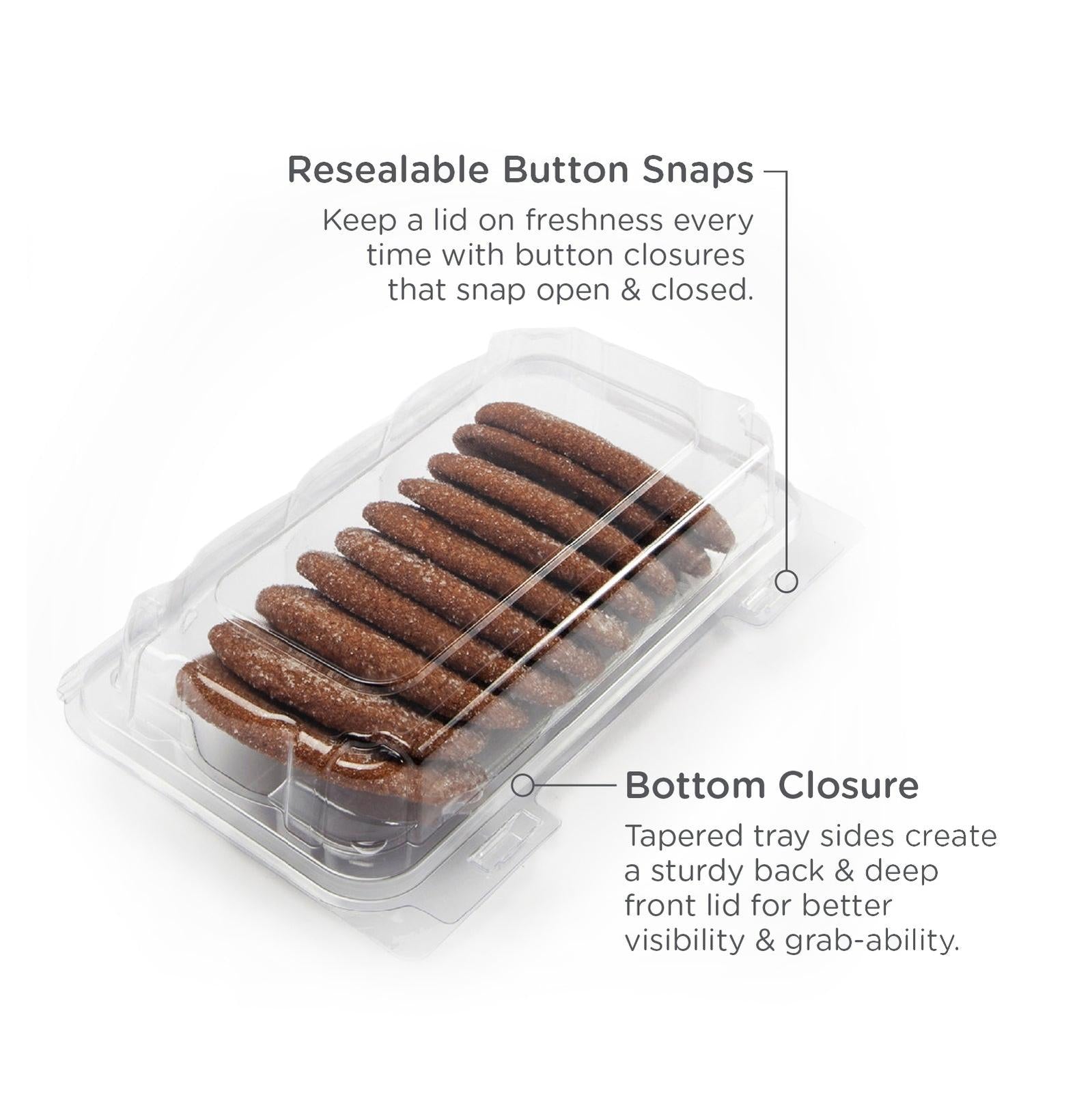 Single Row 3" Cookie, Donut & Sliced Loaf Angled Display Package , Crystal Clear, PLA, 275/Case