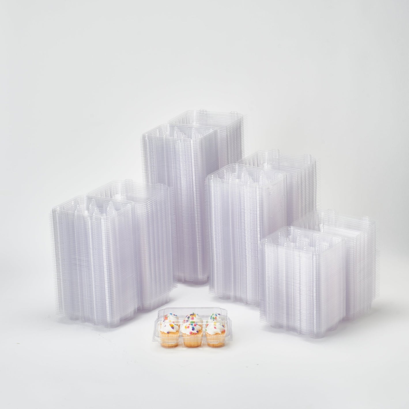 6-pack 2.25" Mini Cupcake & Muffin Package, Crystal Clear, PLA, 250/Case