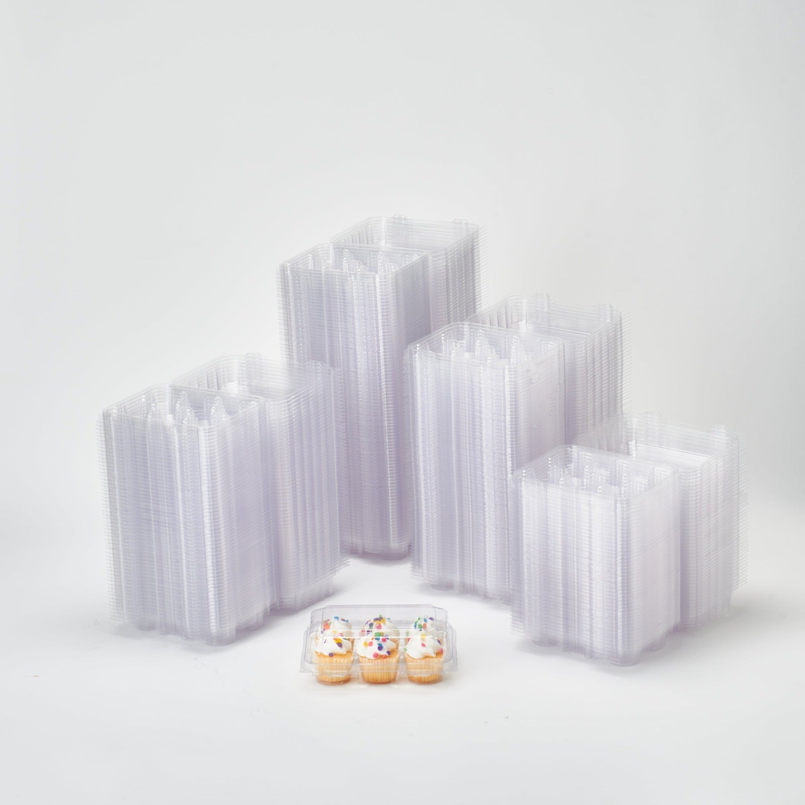 6-pack 2.25" Mini Cupcake & Muffin Package, Crystal Clear, PLA, 250/Case